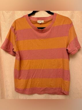 Roolee Peach and Pink Colorblock Tee